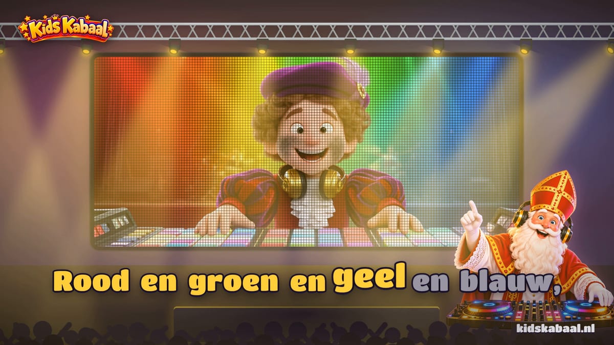 Techniek-Piet op het grote scherm, in alle kleuren van de lampen